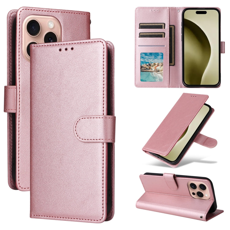 3-Card Slots Multifunctional Leather Phone Case, For iPhone 17 Pro Max������������...