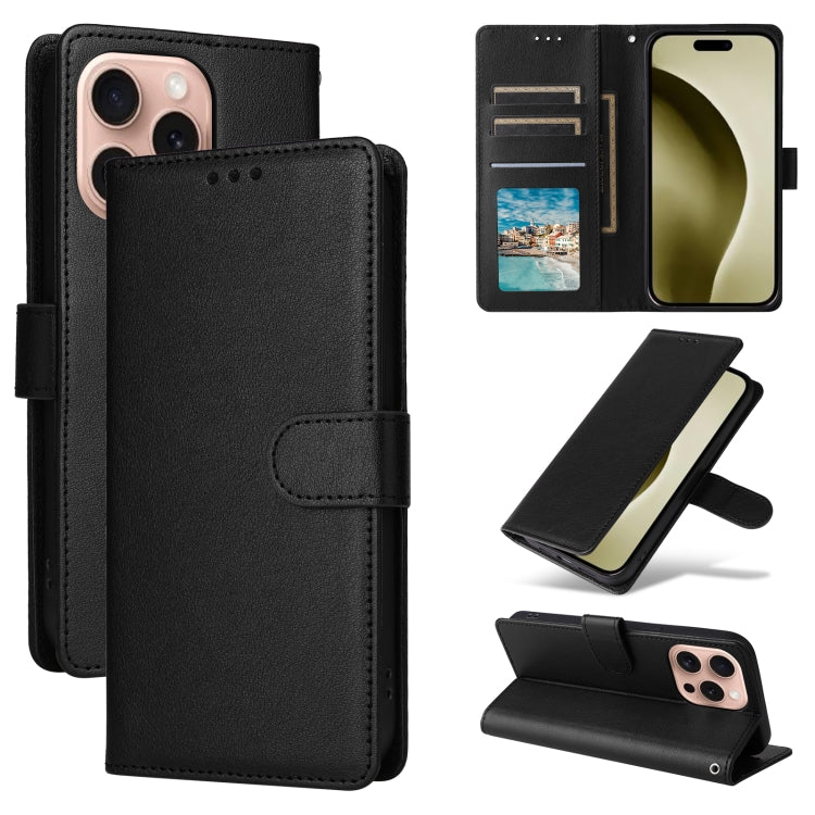 3-Card Slots Multifunctional Leather Phone Case, For iPhone 17 Pro Max������������...