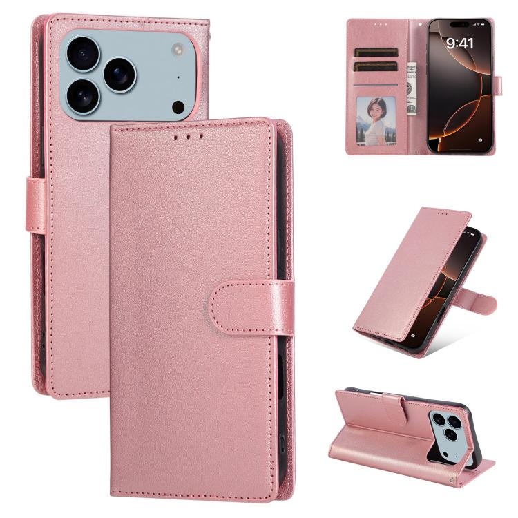 3-Card Slots Multifunctional Leather Phone Case, For iPhone 17 Pro Max������������...