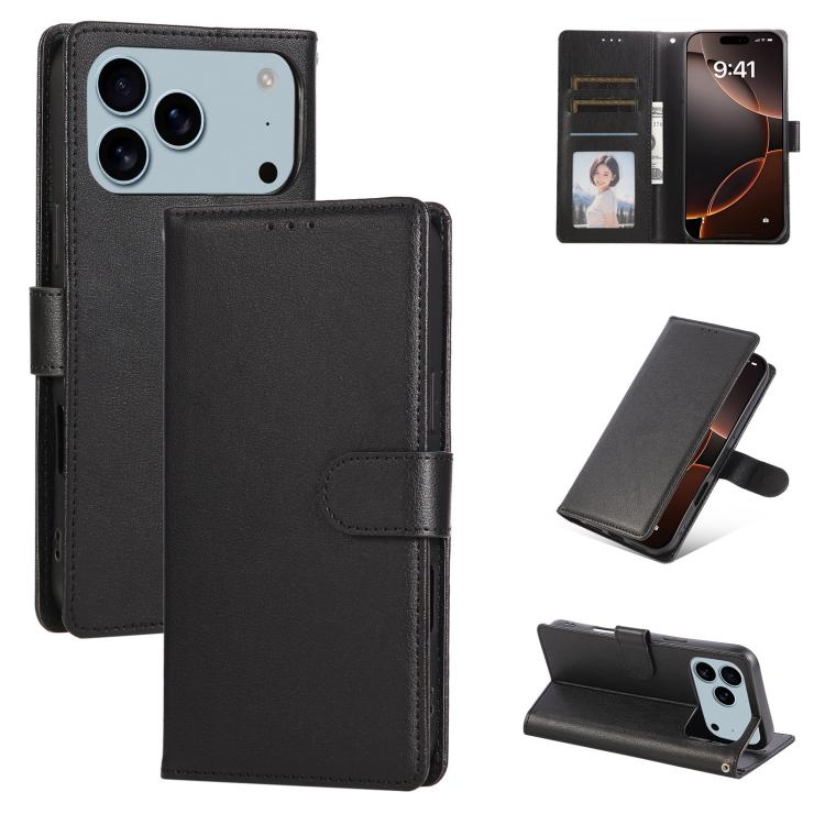 3-Card Slots Multifunctional Leather Phone Case, For iPhone 17 Pro Max������������...