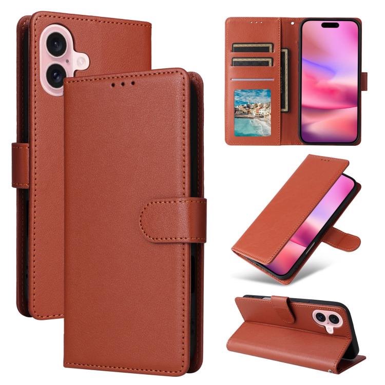 3-Card Slots Multifunctional Leather Phone Case, For iPhone 17 Pro Max������������...