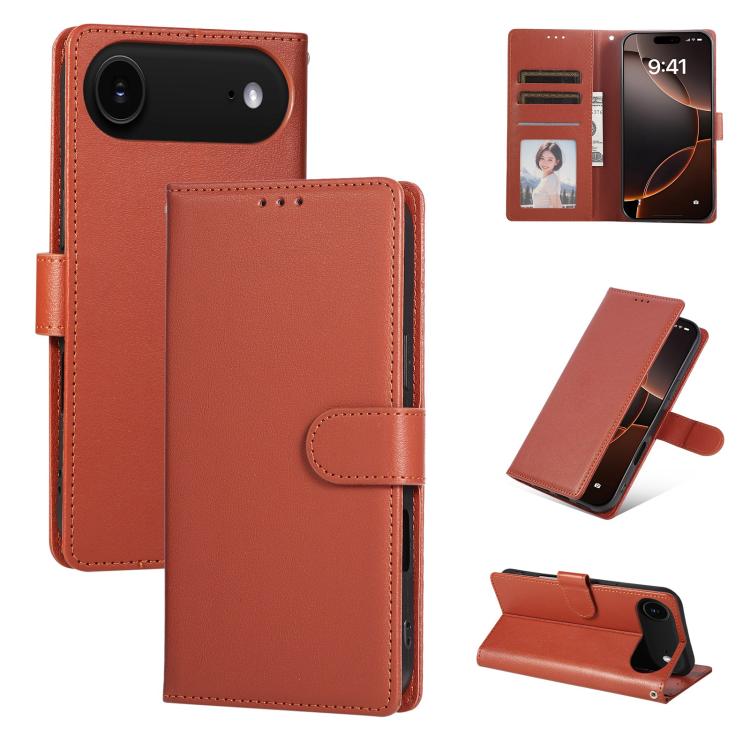 3-Card Slots Multifunctional Leather Phone Case, For iPhone 17 Pro Max������������...