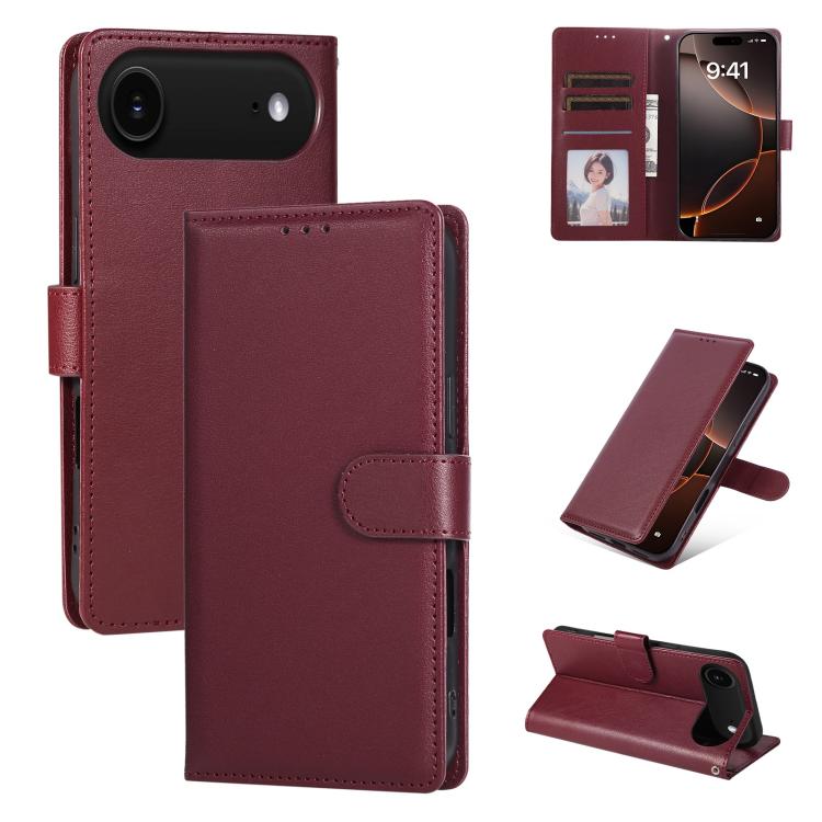 3-Card Slots Multifunctional Leather Phone Case, For iPhone 17 Pro Max������������...