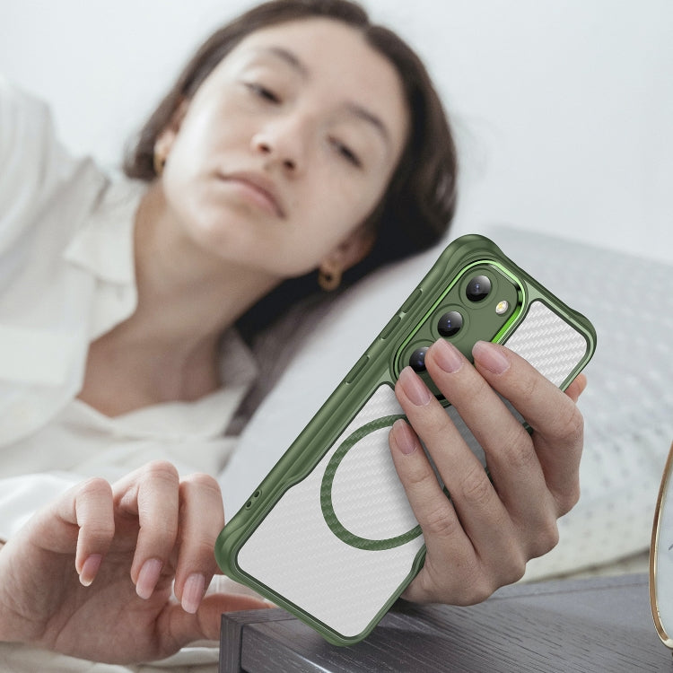 Carbon Fiber Texture MagSafe Translucent Phone Case, For Samsung Galaxy S23 5G