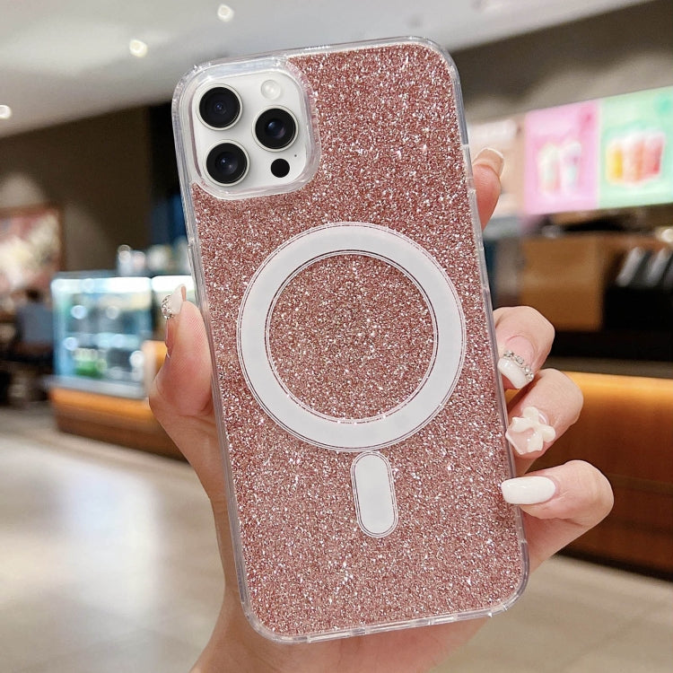 Acrylic Transparent Glitter MagSafe Phone Case, For iPhone 16 Pro, For iPhone 16 P...