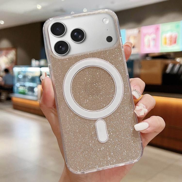 Acrylic Transparent Glitter MagSafe Phone Case, For iPhone 17 Pro Max�������������...