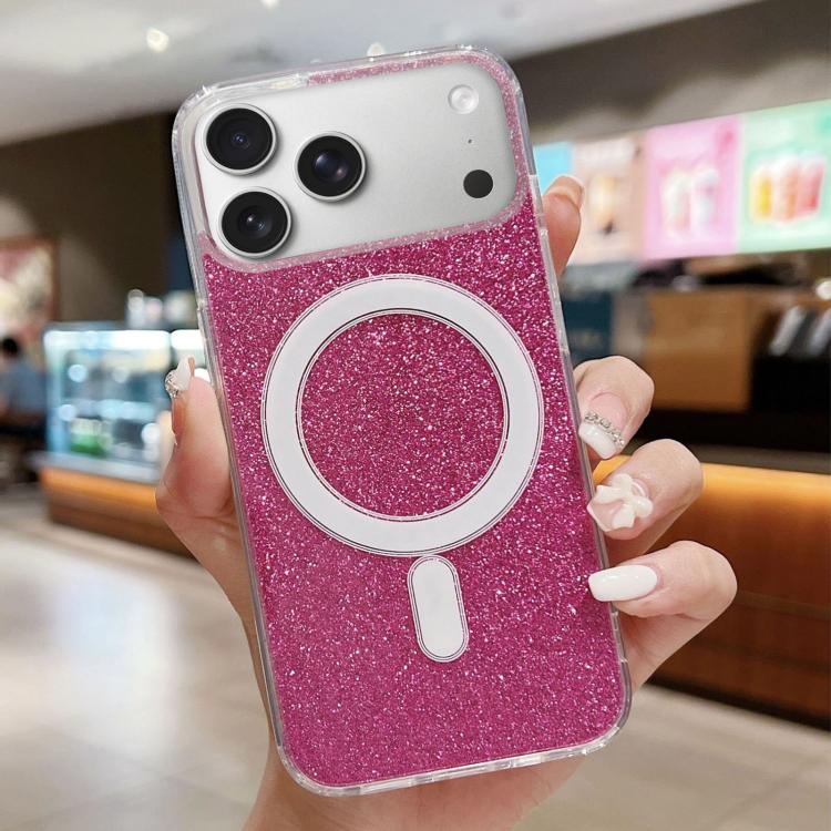Acrylic Transparent Glitter MagSafe Phone Case, For iPhone 17 Pro Max�������������...