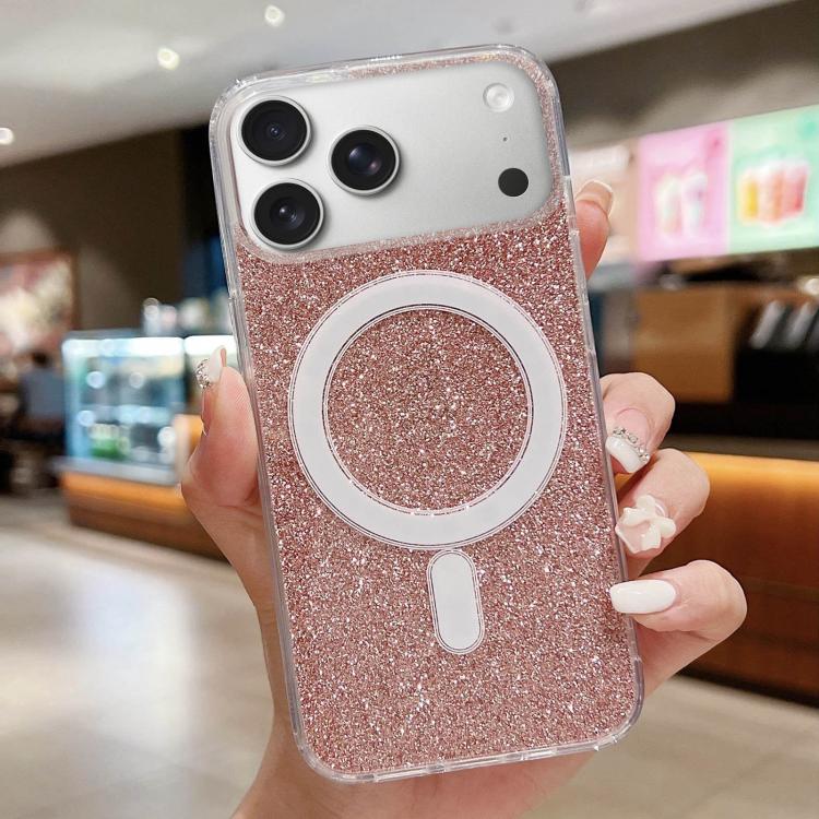 Acrylic Transparent Glitter MagSafe Phone Case, For iPhone 17 Pro Max�������������...