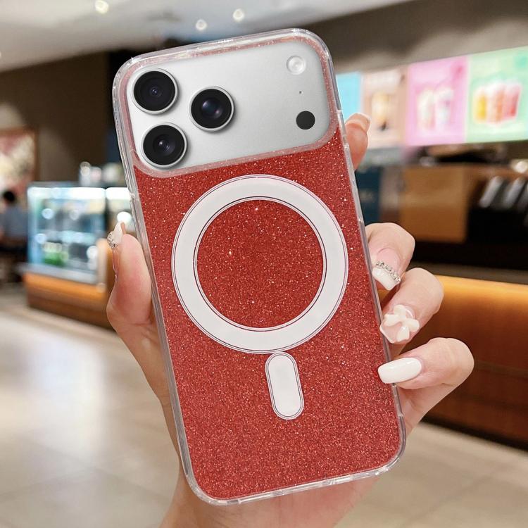 Acrylic Transparent Glitter MagSafe Phone Case, For iPhone 17 Pro Max�������������...