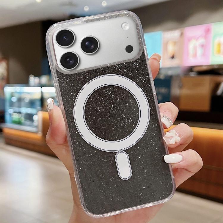 Acrylic Transparent Glitter MagSafe Phone Case, For iPhone 17 Pro Max�������������...