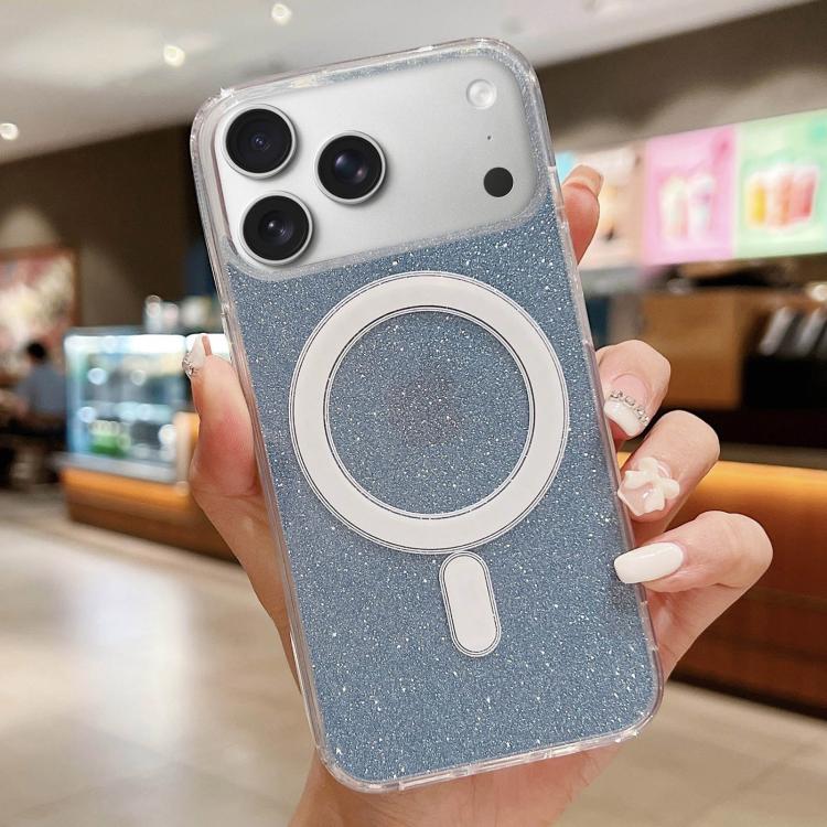 Acrylic Transparent Glitter MagSafe Phone Case, For iPhone 17 Pro Max�������������...