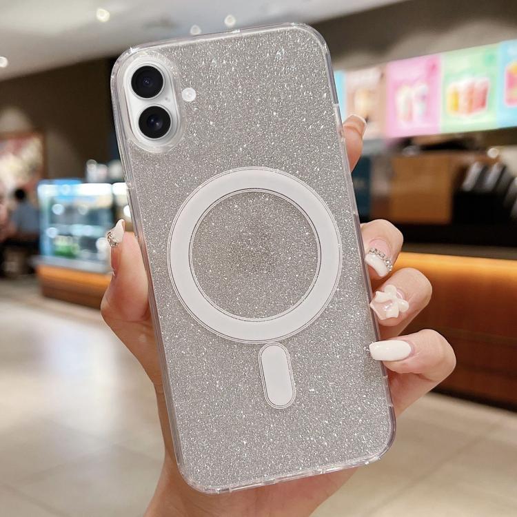 Acrylic Transparent Glitter MagSafe Phone Case, For iPhone 17 Pro Max�������������...