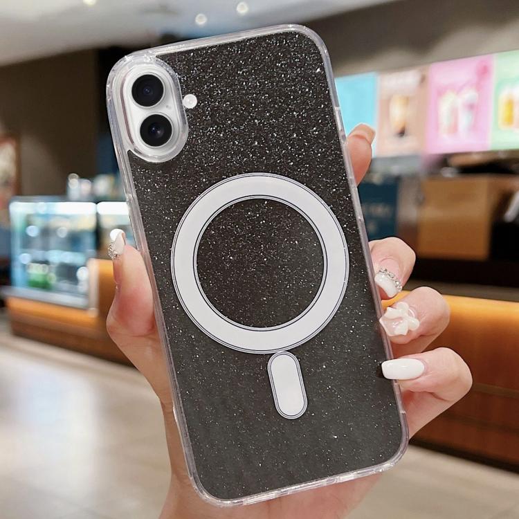 Acrylic Transparent Glitter MagSafe Phone Case, For iPhone 17 Pro Max�������������...