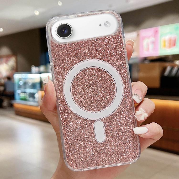 Acrylic Transparent Glitter MagSafe Phone Case, For iPhone 17 Pro Max�������������...