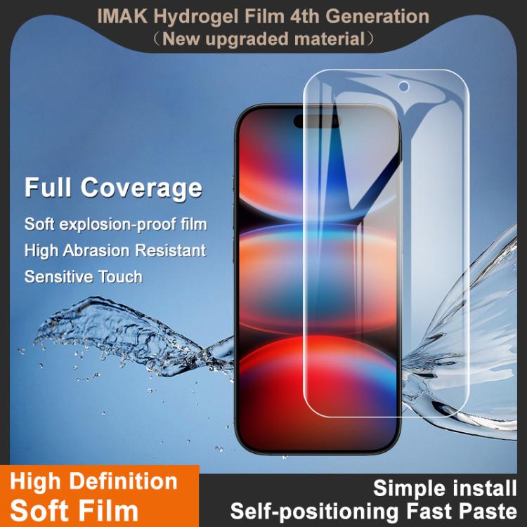 imak 4th Generation  Full Coverage Screen Hydrogel Film Protector, For iPhone 17 Pro Max, For iPhone 17 Pro / 17, For iPhone Air, For iPhone 16e, For iPhone 16 Pro Max, For iPhone 16 Pro, For iPhone 16 Plus, For iPhone 16