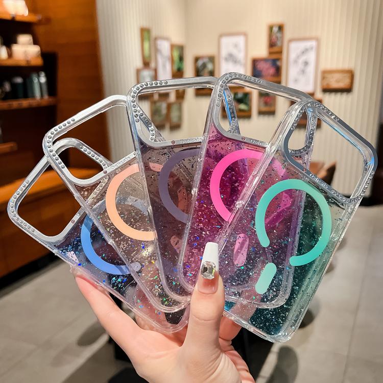 Blink Series Metal Lens Frame MagSafe Magnetic IMD Phone Case, For iPhone 15������...