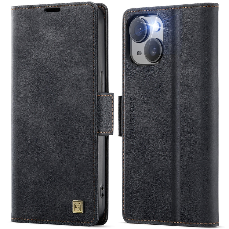 AutSpace A11 Side Buckle MagSafe Magnetic RFID Phone Leather Case, For iPhone 15��...