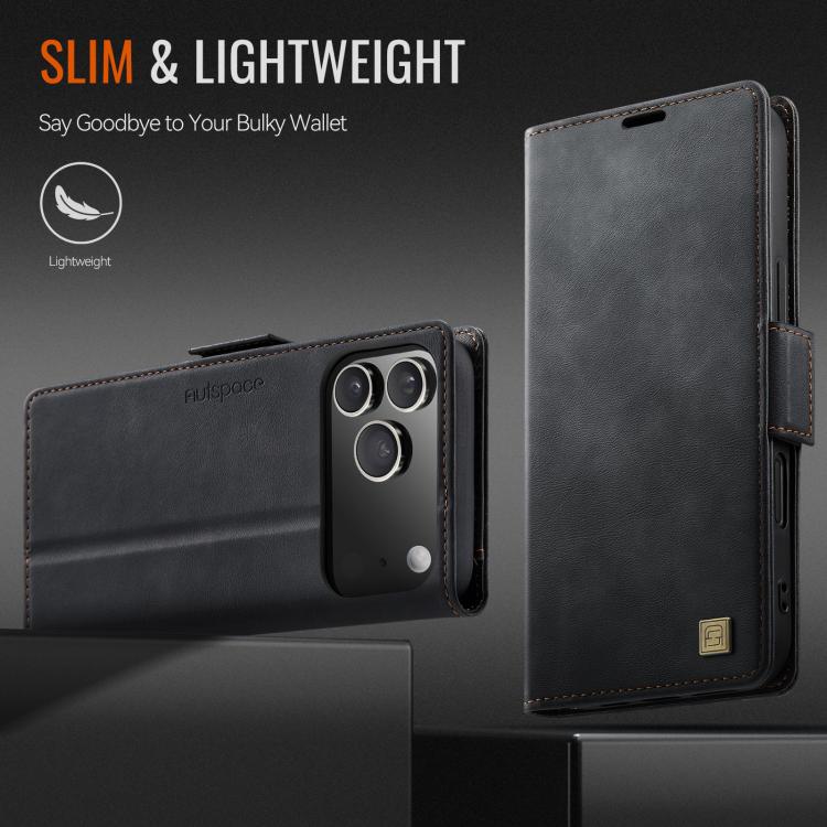 AutSpace A11 Side Buckle MagSafe Magnetic RFID Phone Leather Case�����������������...