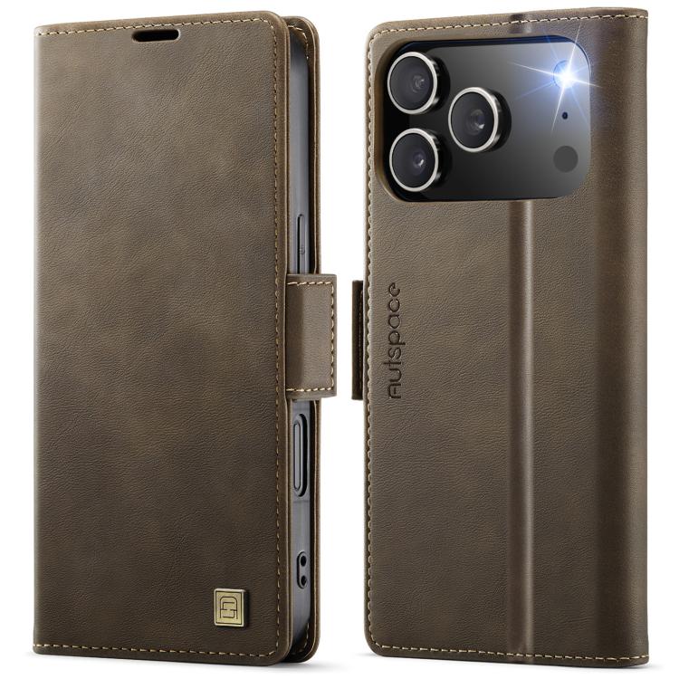 AutSpace A11 Side Buckle MagSafe Magnetic RFID Phone Leather Case�����������������...