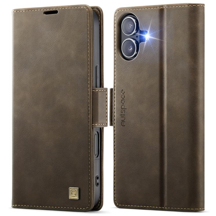 AutSpace A11 Side Buckle MagSafe Magnetic RFID Phone Leather Case�����������������...