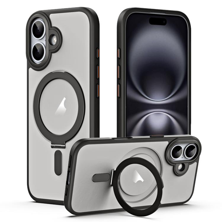 Airbag MagSafe Shockproof Frosted Phone Case with Fold Holder, For iPhone 17 Pro M...