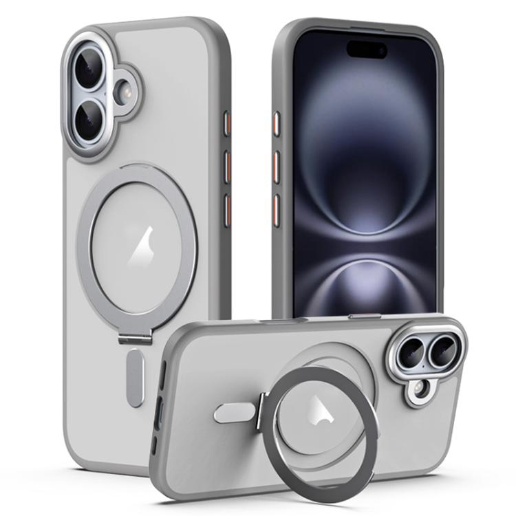 Airbag MagSafe Shockproof Frosted Phone Case with Fold Holder, For iPhone 17 Pro M...