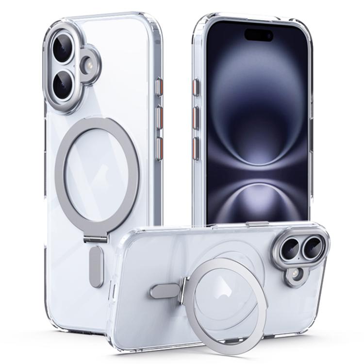 Airbag MagSafe Shockproof Frosted Phone Case with Fold Holder, For iPhone 17 Pro M...