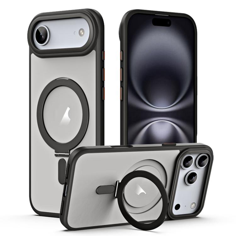 Airbag MagSafe Shockproof Frosted Phone Case with Fold Holder, For iPhone 17 Pro M...