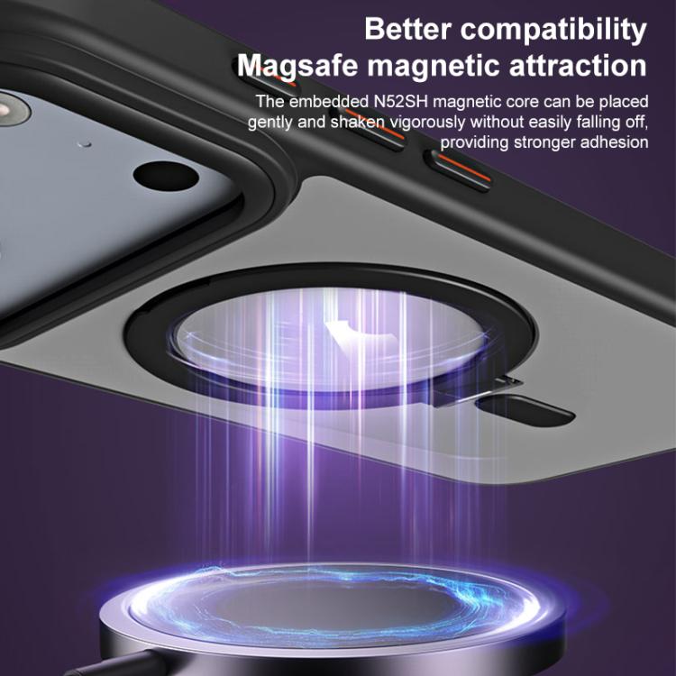 Airbag MagSafe Shockproof Frosted Phone Case with Fold Holder, For iPhone 17 Pro M...