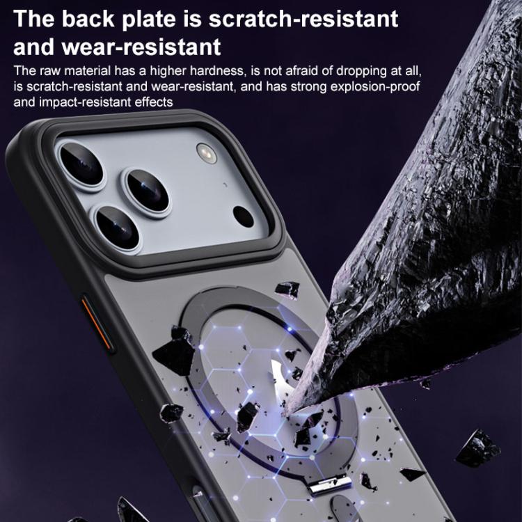 Airbag MagSafe Shockproof Frosted Phone Case with Fold Holder, For iPhone 17 Pro M...