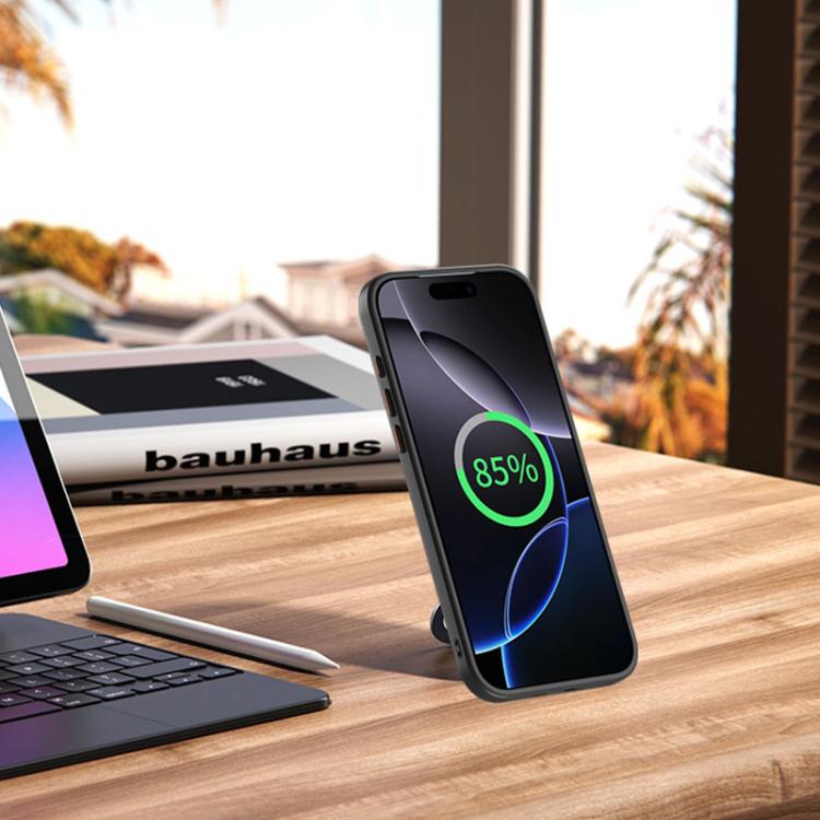 Airbag MagSafe Shockproof Frosted Phone Case with Fold Holder, For iPhone 17 Pro M...