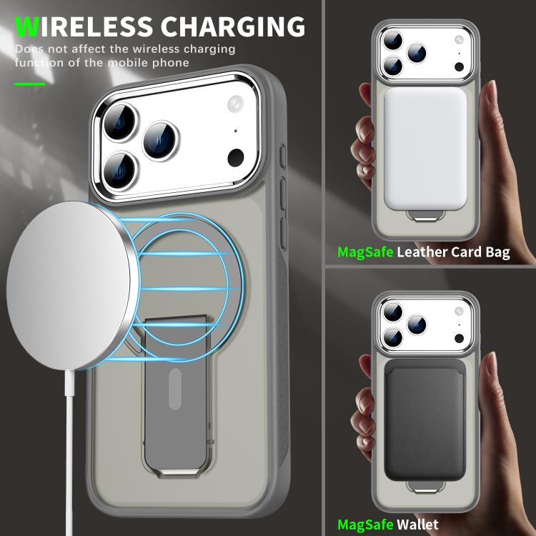 Acrylic Hybrid TPU MagSafe Holder Phone Case, For iPhone 17 Pro Max���������������...