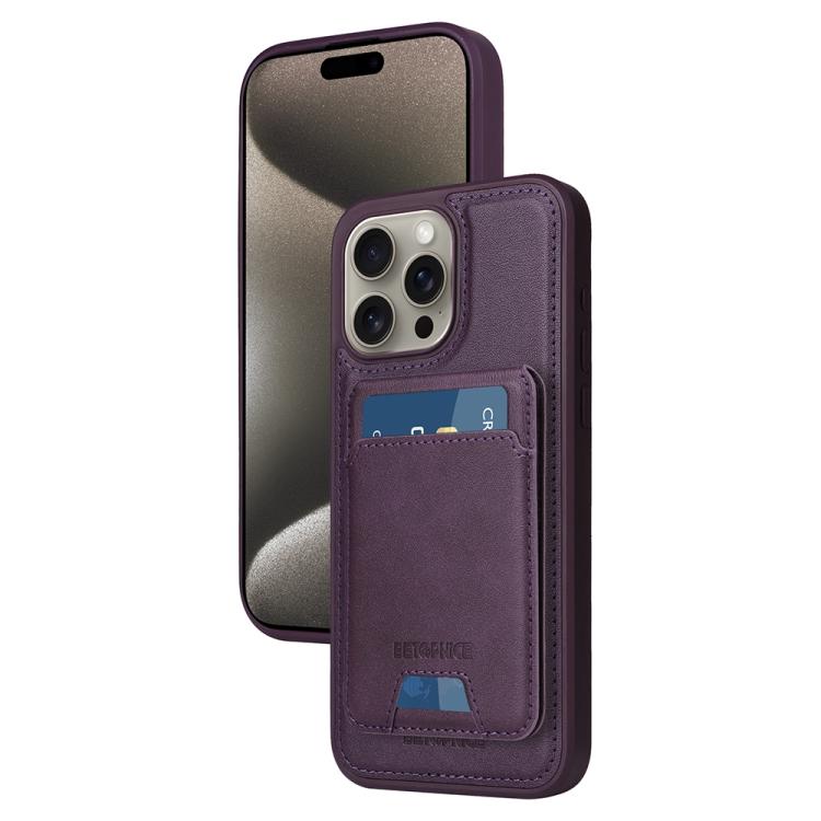 BETOPNICE Vertical Flip Detachable MagSafe Wallet Phone Case, For iPhone 15 Pro Ma...