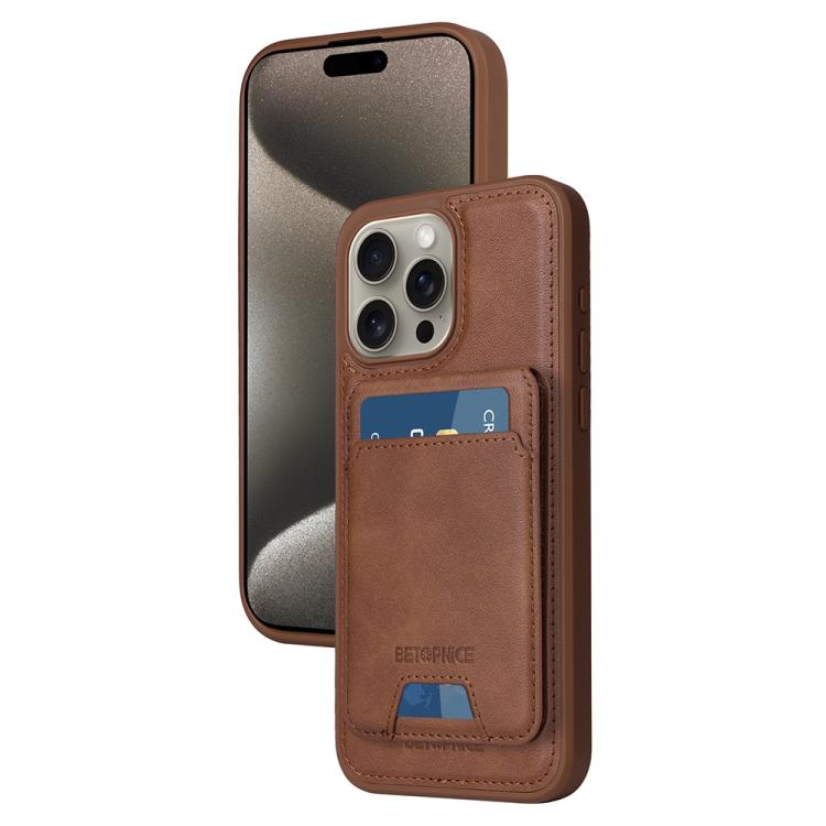 BETOPNICE Vertical Flip Detachable MagSafe Wallet Phone Case, For iPhone 15 Pro Ma...