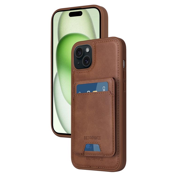 BETOPNICE Vertical Flip Detachable MagSafe Wallet Phone Case, For iPhone 15 Pro Ma...