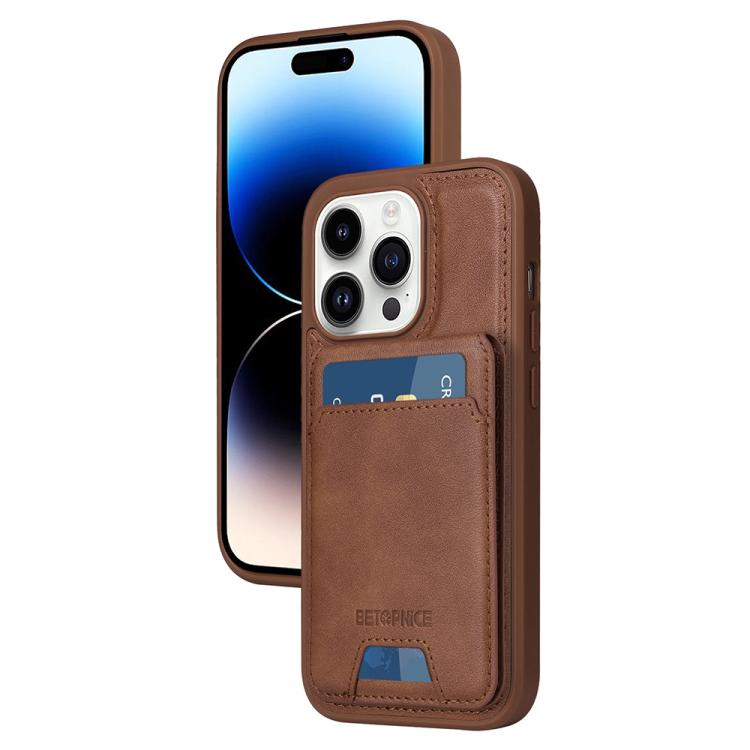 BETOPNICE Vertical Flip Detachable MagSafe Wallet Phone Case, For iPhone 15 Pro Ma...