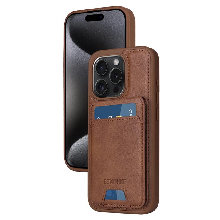 BETOPNICE Vertical Flip Detachable MagSafe Wallet Phone Case, For iPhone 15 Pro Ma...