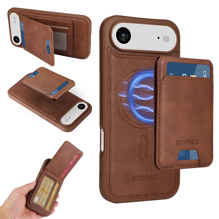 BETOPNICE Vertical Flip Detachable MagSafe Wallet Phone Case, For iPhone 17 Pro Ma...