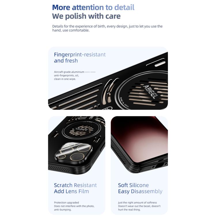 ABEEL Ice Fox Series Magsafe Heat Sink Cooling Phone Case, For iPhone 15 Pro������...