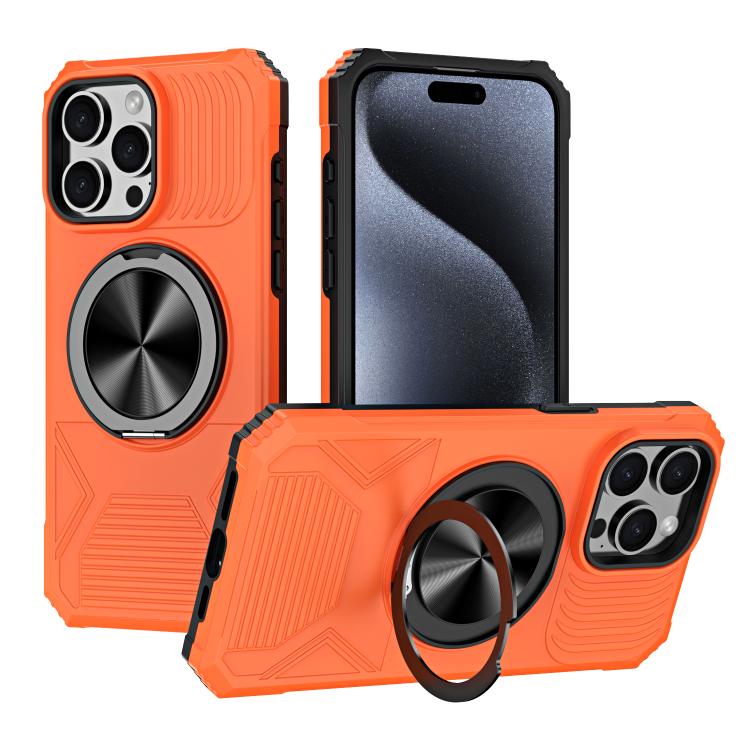 Alloy Rotating Holder MagSafe Shockproof Phone Case, For iPhone 15����������������...