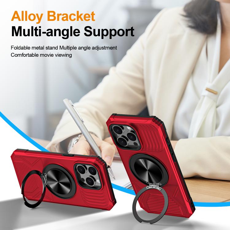 Alloy Rotating Holder MagSafe Shockproof Phone Case, For iPhone 14 Pro Max��������...
