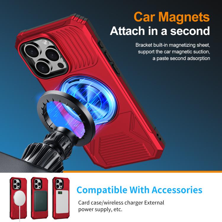Alloy Rotating Holder MagSafe Shockproof Phone Case, For iPhone 14 Pro Max��������...