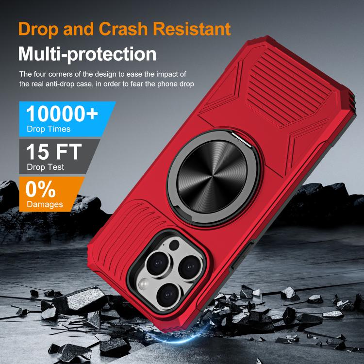 Alloy Rotating Holder MagSafe Shockproof Phone Case, For iPhone 14 Pro Max��������...