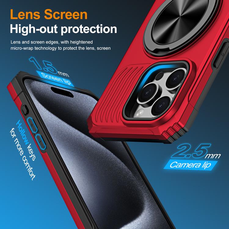 Alloy Rotating Holder MagSafe Shockproof Phone Case, For iPhone 14 Pro Max��������...