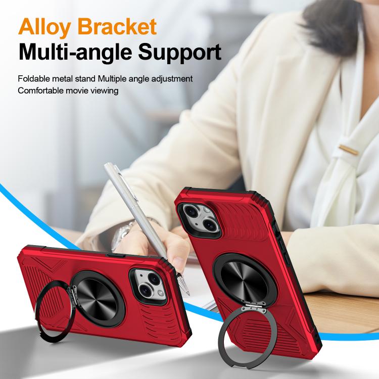 Alloy Rotating Holder MagSafe Shockproof Phone Case, For iPhone 15����������������...