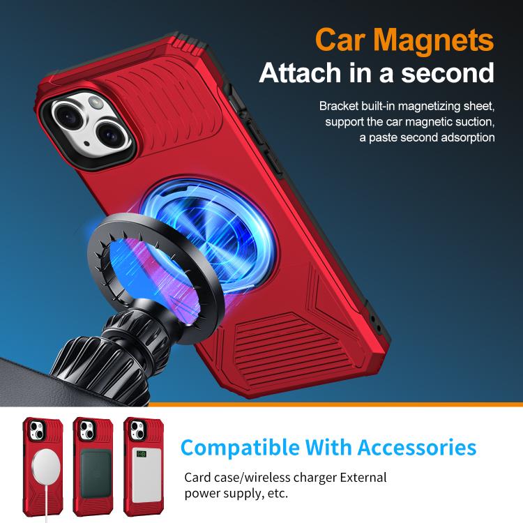 Alloy Rotating Holder MagSafe Shockproof Phone Case, For iPhone 15����������������...