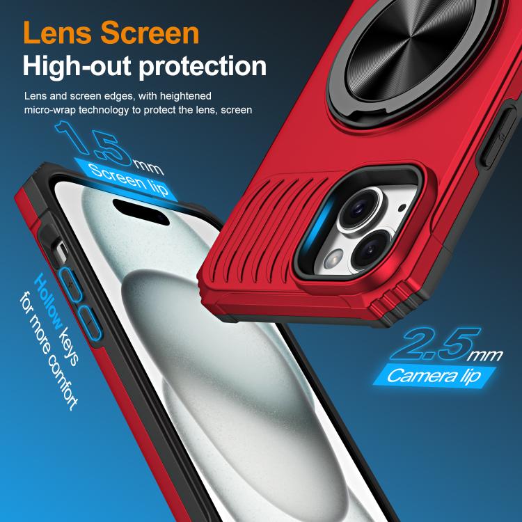 Alloy Rotating Holder MagSafe Shockproof Phone Case, For iPhone 15����������������...