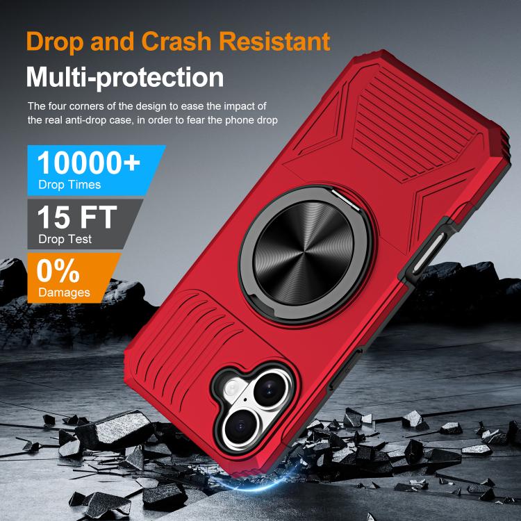 Alloy Rotating Holder MagSafe Shockproof Phone Case, For iPhone 16����������������...
