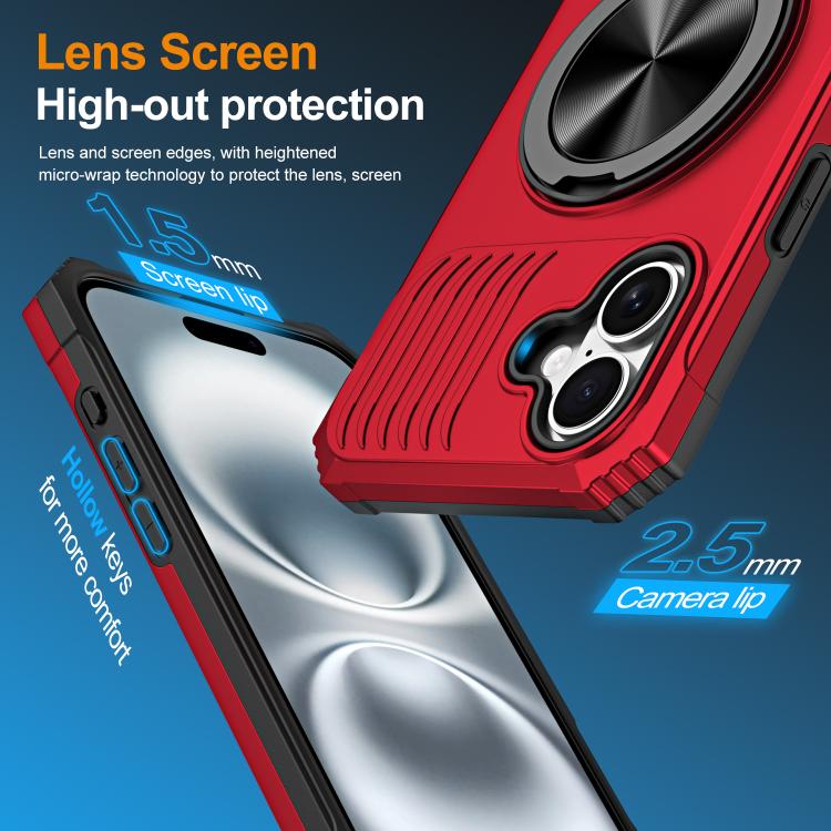 Alloy Rotating Holder MagSafe Shockproof Phone Case, For iPhone 16����������������...