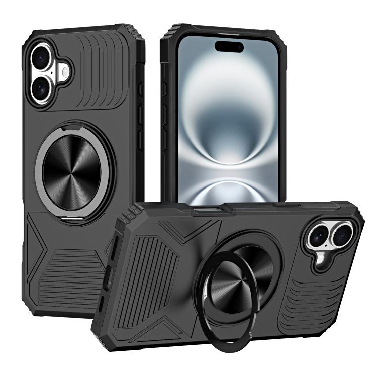 Alloy Rotating Holder MagSafe Shockproof Phone Case, For iPhone 16����������������...